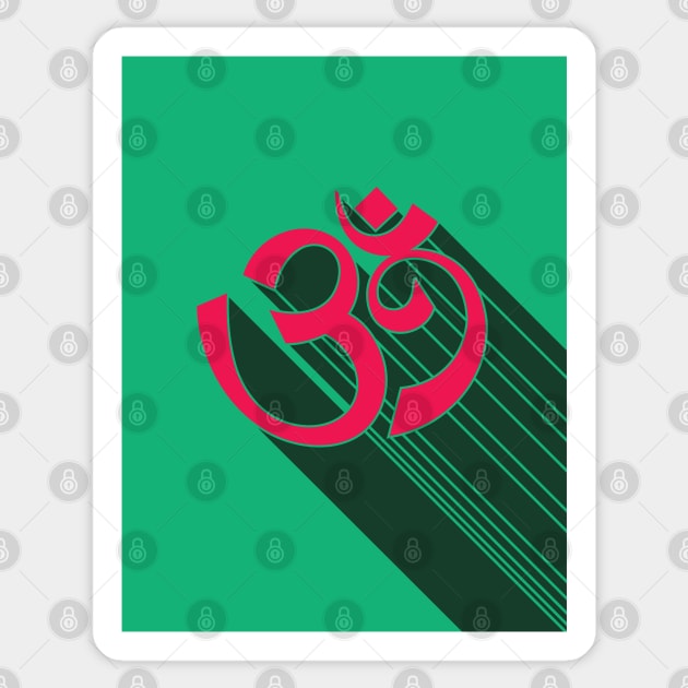 Om Symbol Retro Style with Big Drop Shadow 1 Sticker by GeeTee